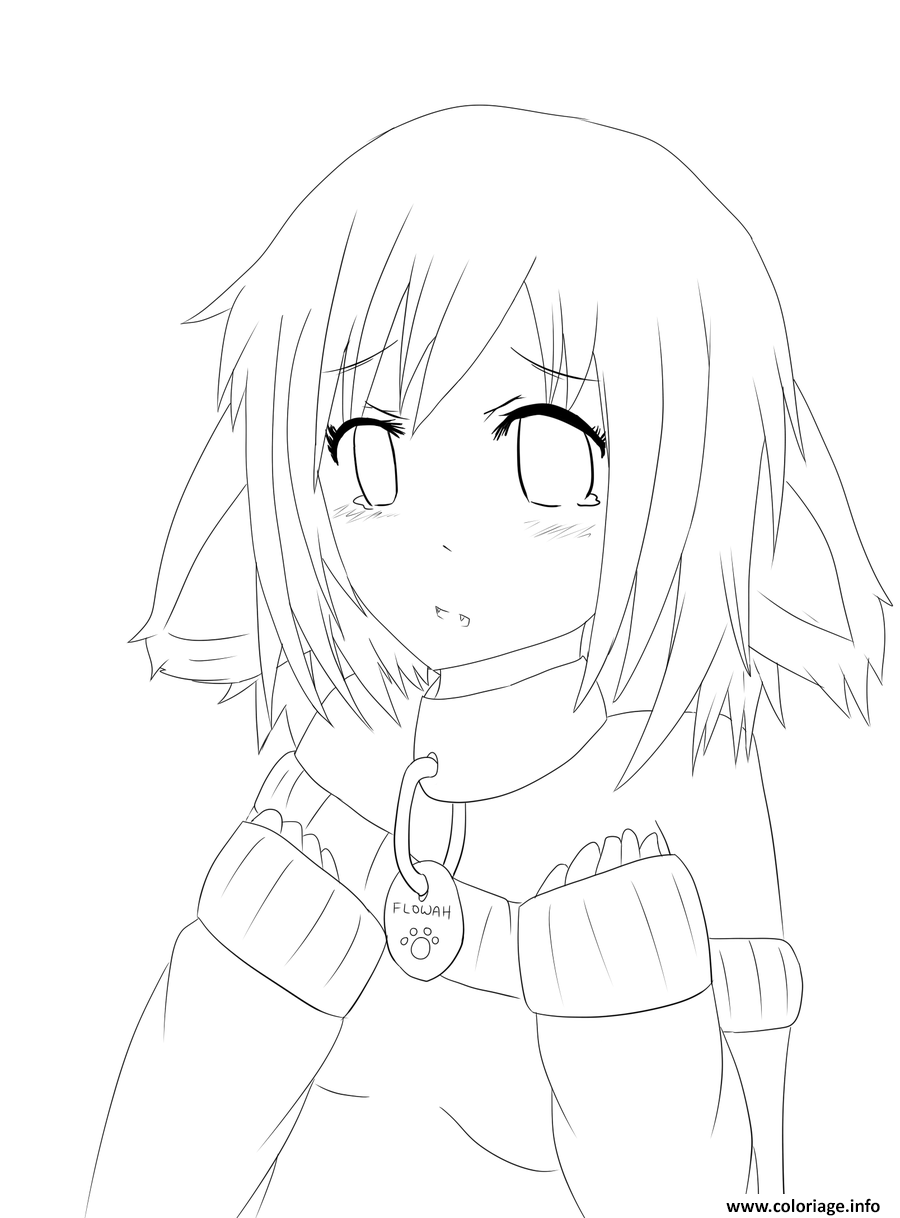 Dessin fille manga 22 Coloriage Gratuit à Imprimer