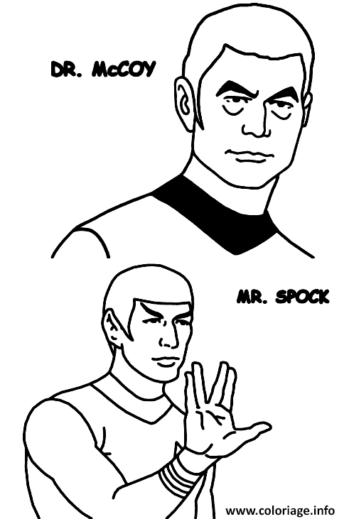 Dessin star trek Docteur McCoy et Monsieur Spock Coloriage Gratuit à Imprimer