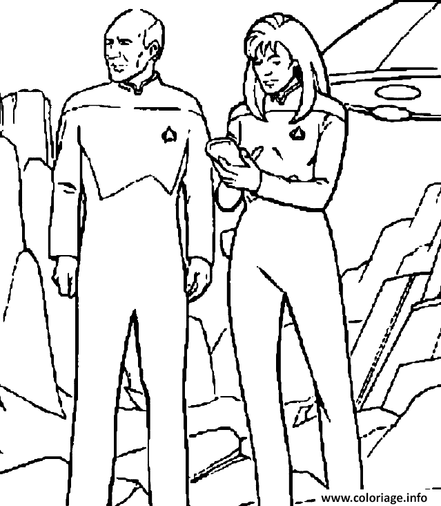 Coloriage Star Trek 2 Persos Dessin à Imprimer