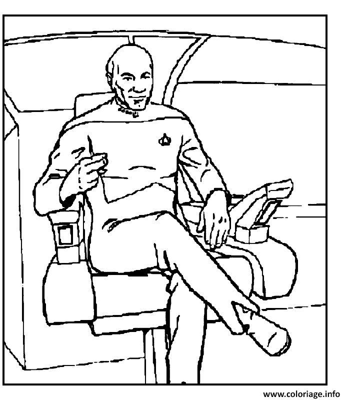 Coloriage Star Trek Personnage De Star Trek Dans Un Fauteuil Dessin à Imprimer