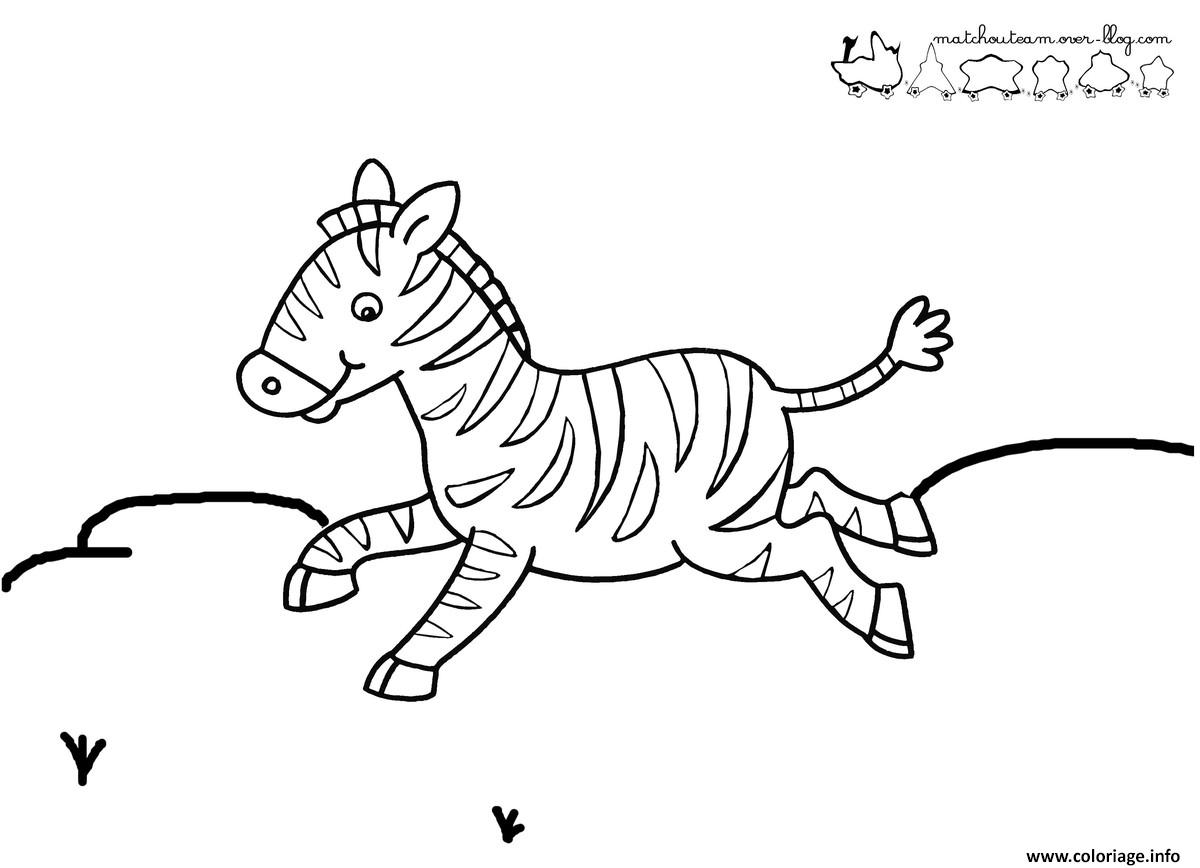 Coloriage zebre maternelle facile  JeColorie.com