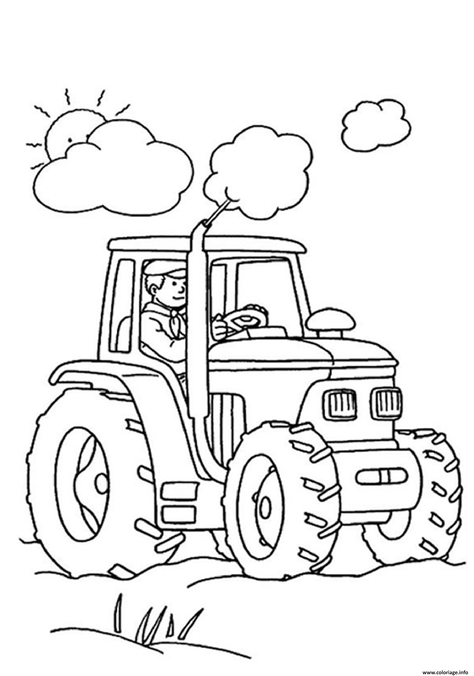 Coloriage Tracteur Tom Grande Taille Hd Dessin Tracteur à imprimer