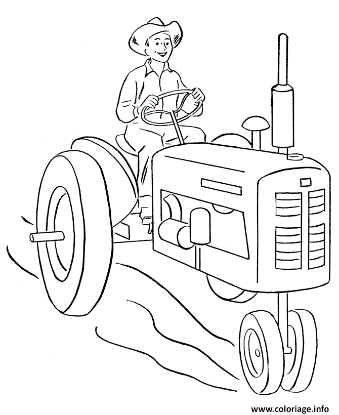 Dessin tracteur avec fourche Coloriage Gratuit à Imprimer