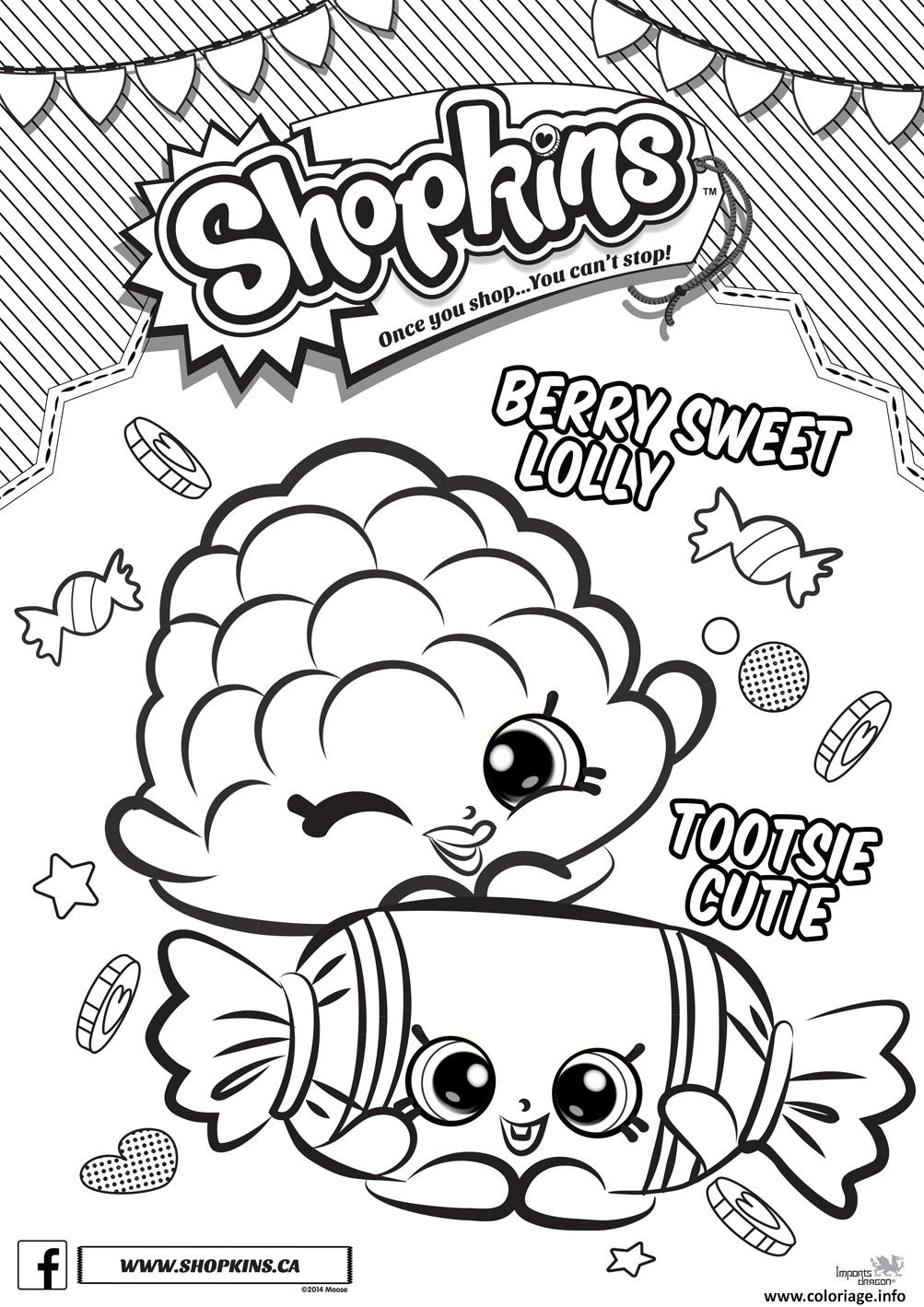Dessin shopkins berry sweet lolly tootsie cutie Coloriage Gratuit à Imprimer