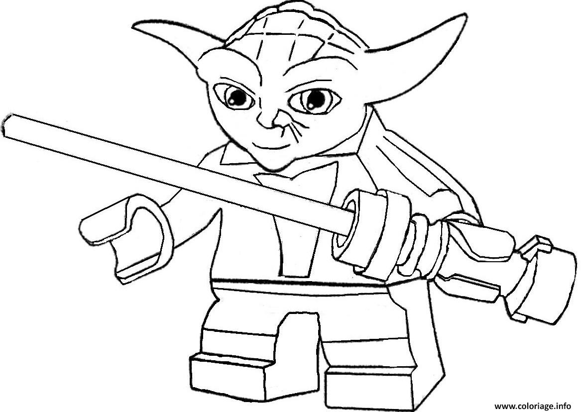 Dessin yoda lego stars wars Coloriage Gratuit à Imprimer