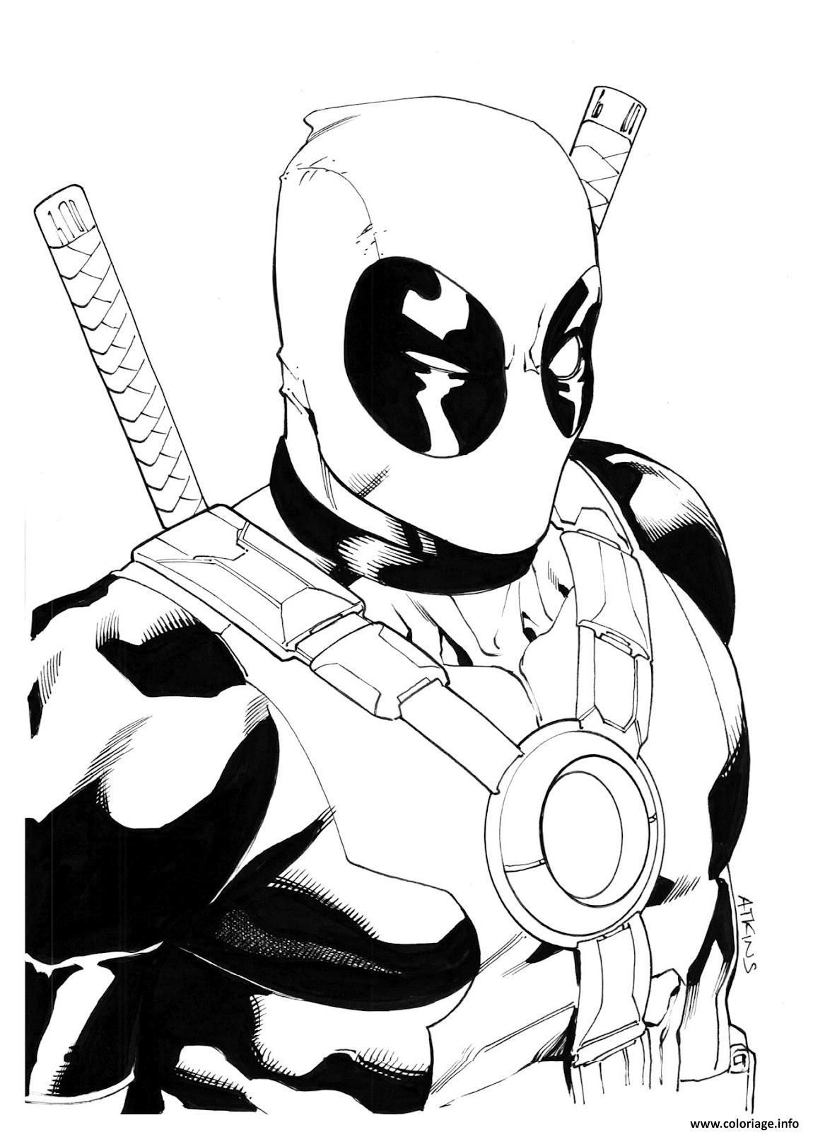 Dessin deadpool hd colorier Coloriage Gratuit à Imprimer