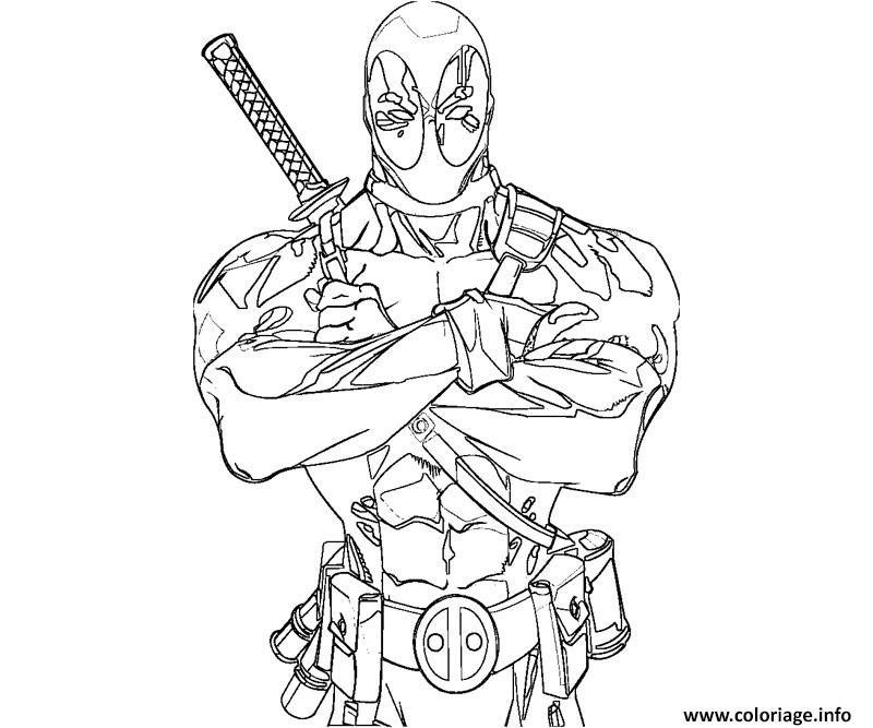 Dessin deadpool a colorier 3 Coloriage Gratuit à Imprimer