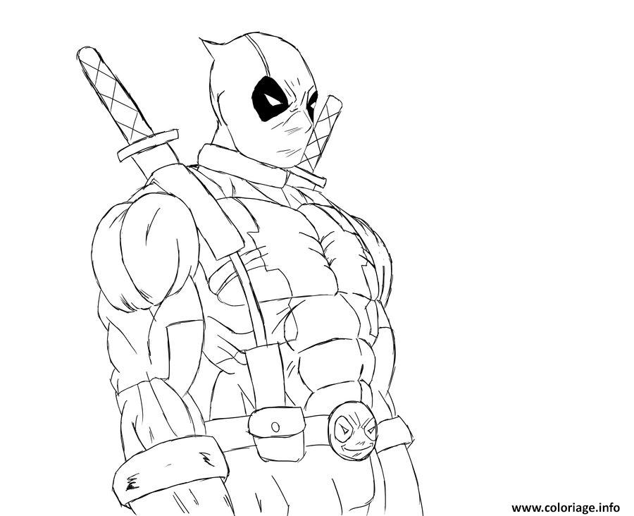 Dessin deadpool marvel Coloriage Gratuit à Imprimer