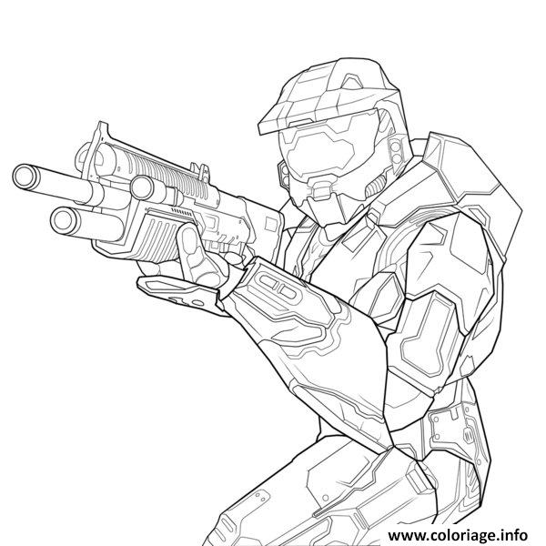 Dessin halo jeu vide microsoft Coloriage Gratuit à Imprimer