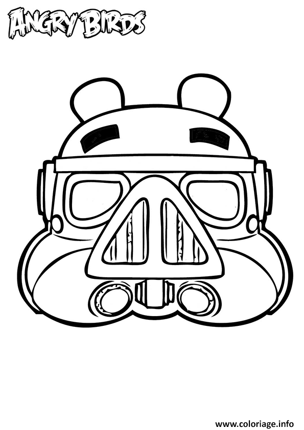 Dessin angry birds starwars storm trooper Coloriage Gratuit à Imprimer