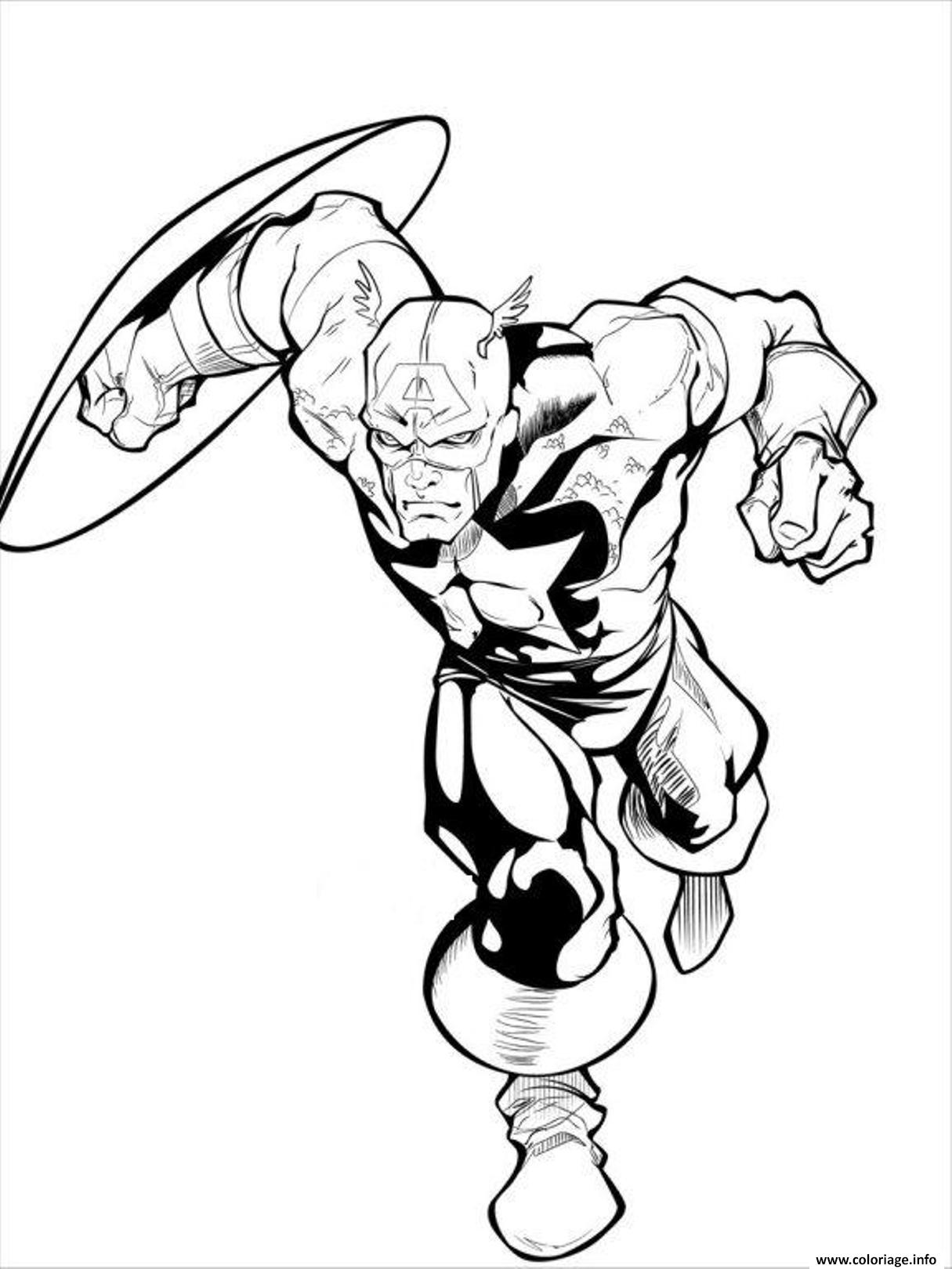 Dessin colorier captain america 279 Coloriage Gratuit à Imprimer