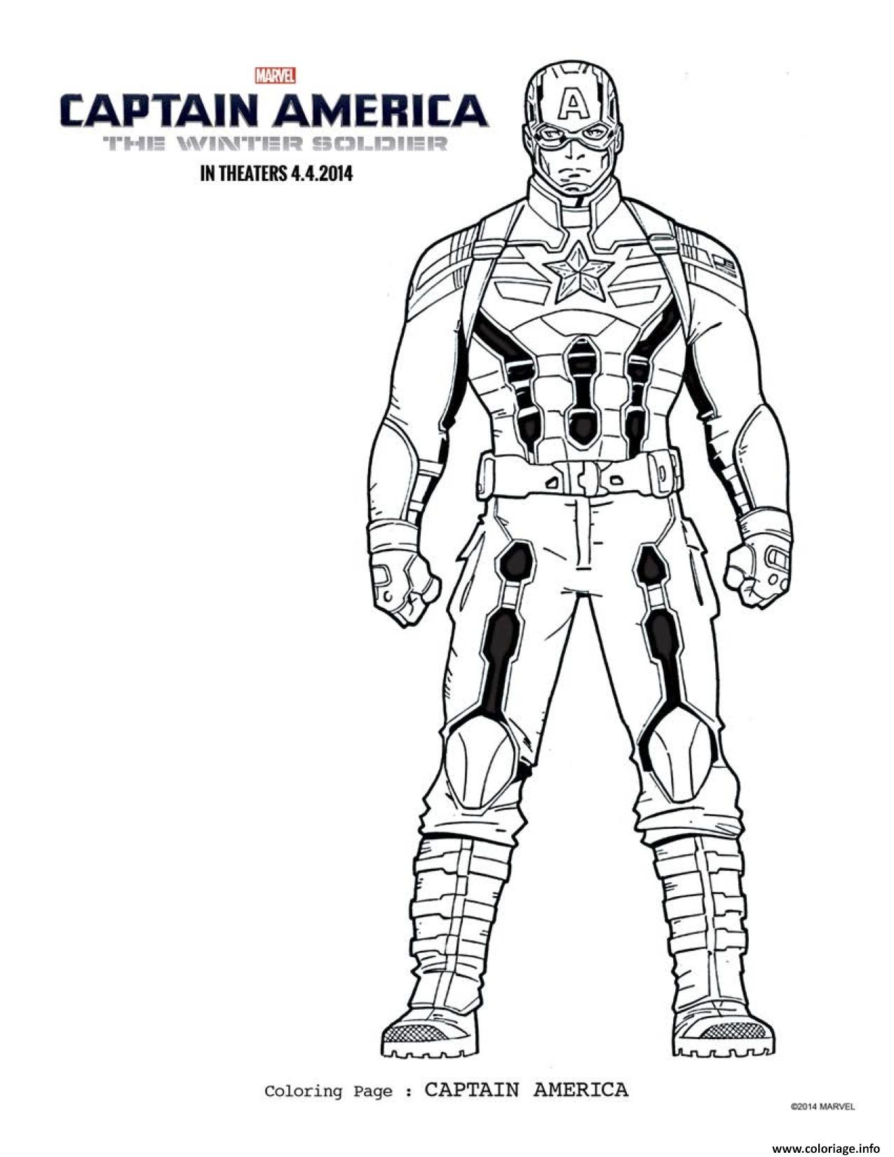 Dessin colorier captain america 67 Coloriage Gratuit à Imprimer