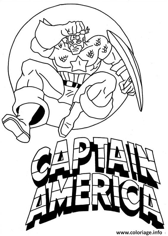 Coloriage Captain America Avec Logo Dessin à Imprimer