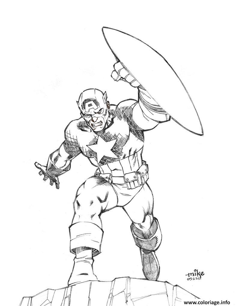 Dessin colorier captain america 170 Coloriage Gratuit à Imprimer