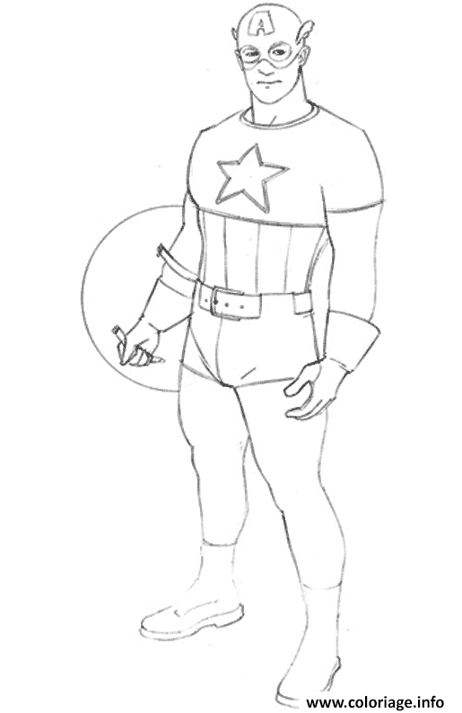 Dessin colorier captain america 28 Coloriage Gratuit à Imprimer