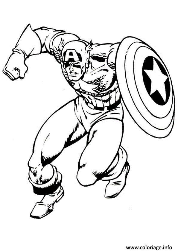 Dessin colorier captain america 27 Coloriage Gratuit à Imprimer