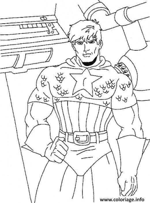 Dessin colorier captain america 45 Coloriage Gratuit à Imprimer