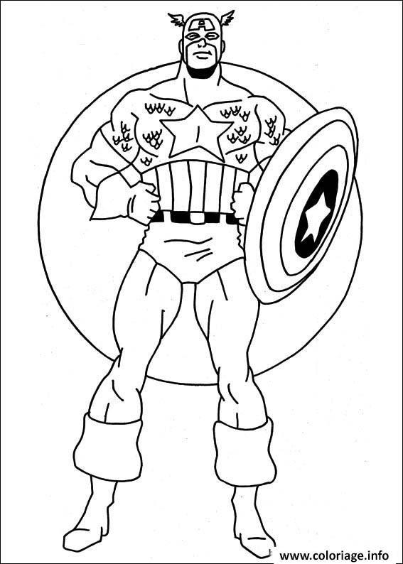 Coloriage Colorier Captain America 2 Dessin à Imprimer