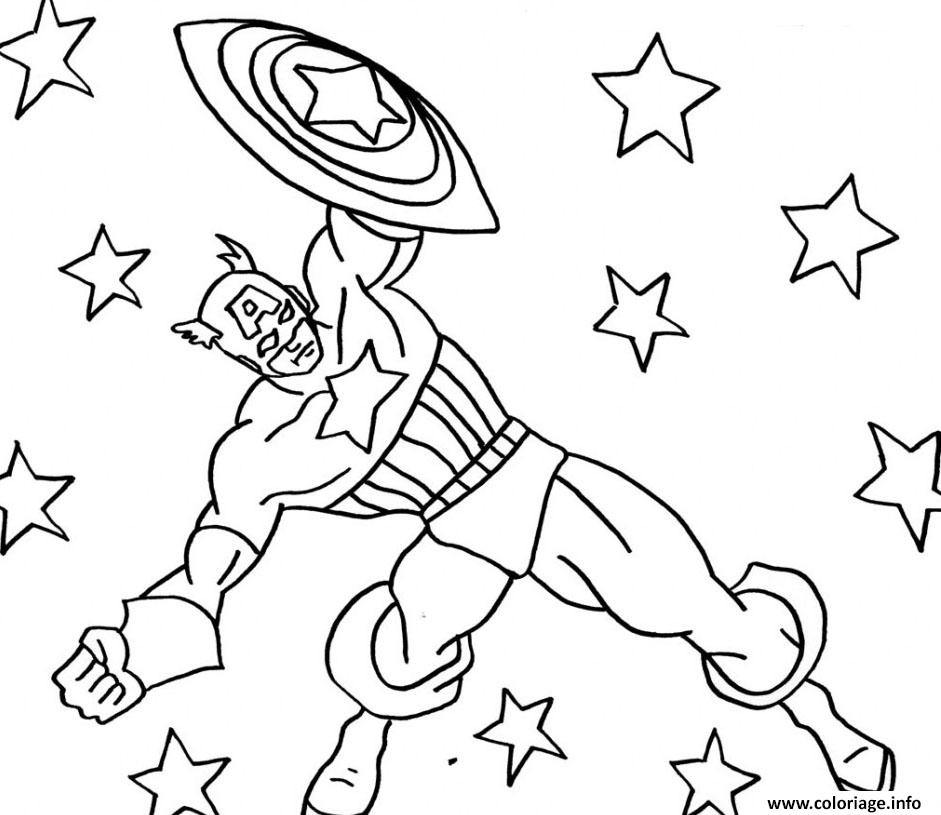 Dessin colorier captain america 13 Coloriage Gratuit à Imprimer