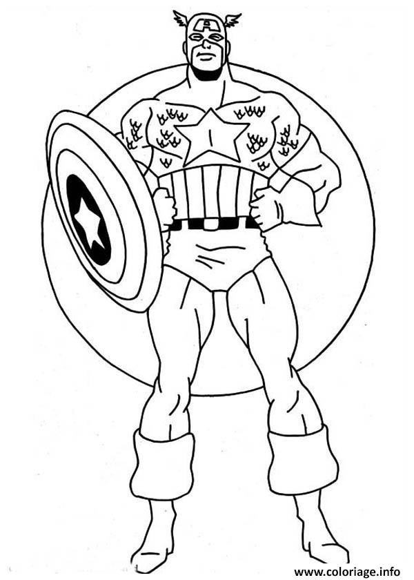 Dessin colorier captain america 167 Coloriage Gratuit à Imprimer