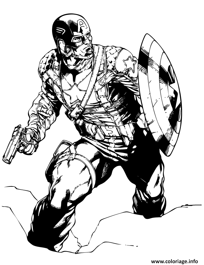 Dessin colorier captain america 137 Coloriage Gratuit à Imprimer