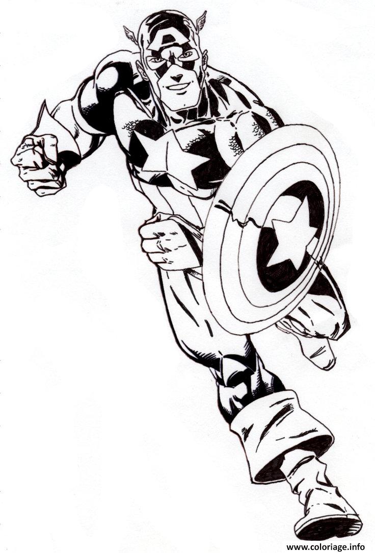 Dessin colorier captain america 331 Coloriage Gratuit à Imprimer