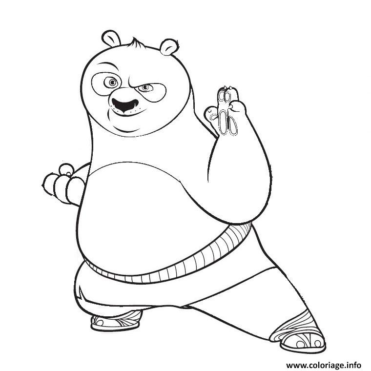 Dessin panda kung fu Coloriage Gratuit à Imprimer