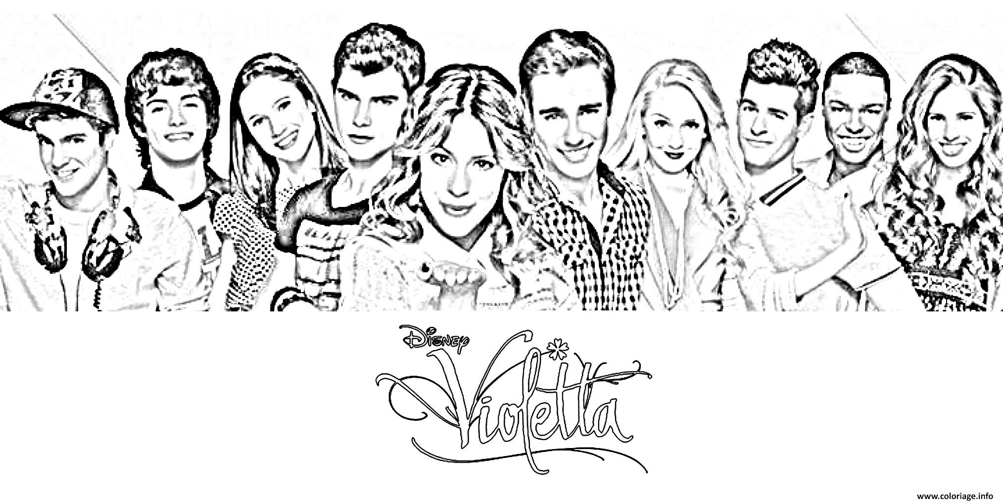 Dessin tous personnages violetta Coloriage Gratuit à Imprimer