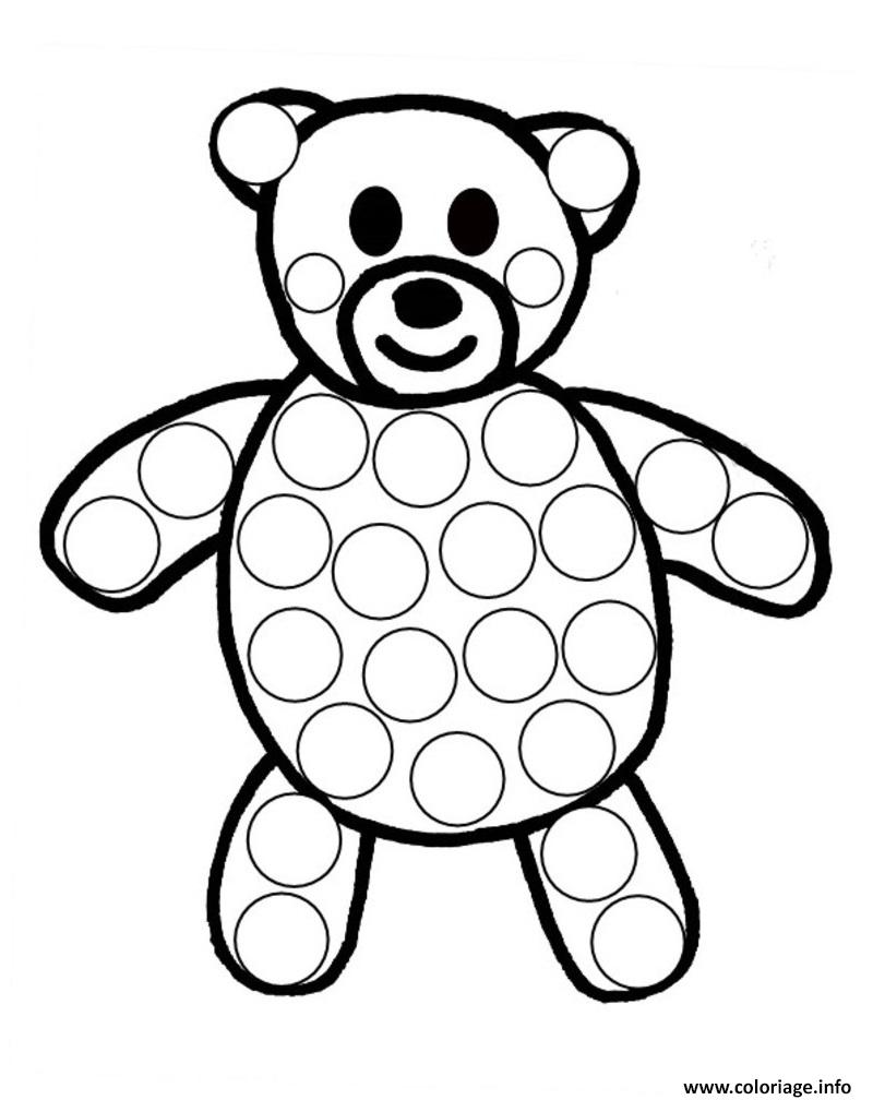 Coloriage Nounours A Gommettes Jecolorie Com