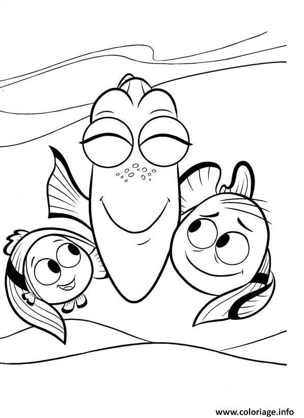 Dessin belle reunion le monde de dory Coloriage Gratuit à Imprimer