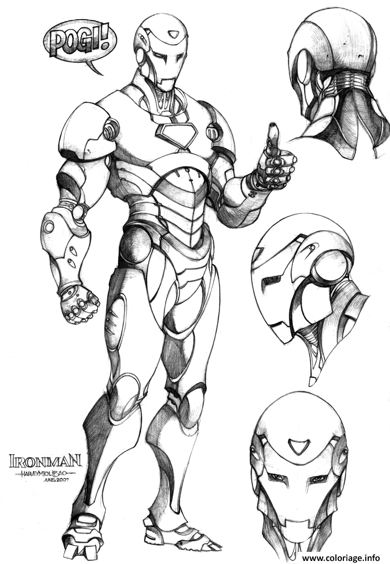 Dessin iron man autre version Coloriage Gratuit à Imprimer