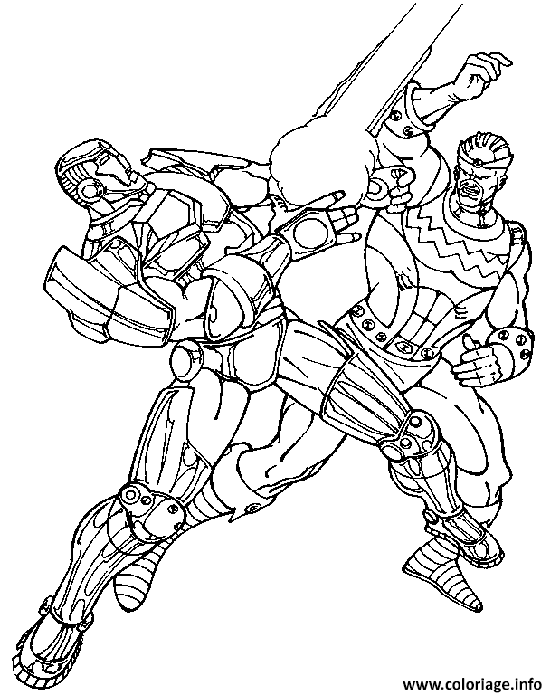 Dessin iron man au combat Coloriage Gratuit à Imprimer