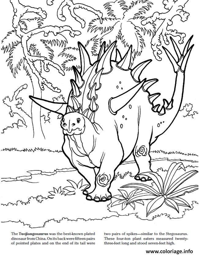 Dessin tuojiangosaurus dinosaure jurassic park Coloriage Gratuit à Imprimer