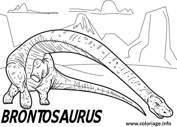 Coloriage Brontosaurus Jurassic Period In Dinosaur Dessin à Imprimer
