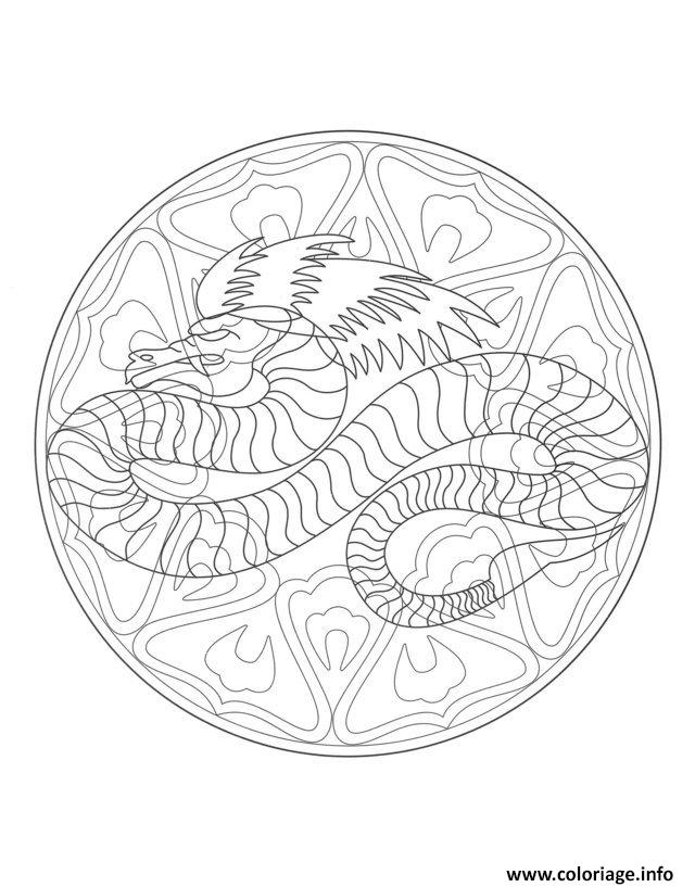 Coloriage Mandala Dragon 4 Dessin à Imprimer