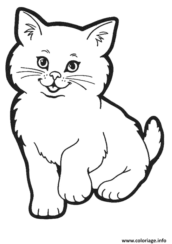 Coloriage chaton chat mignon - JeColorie.com