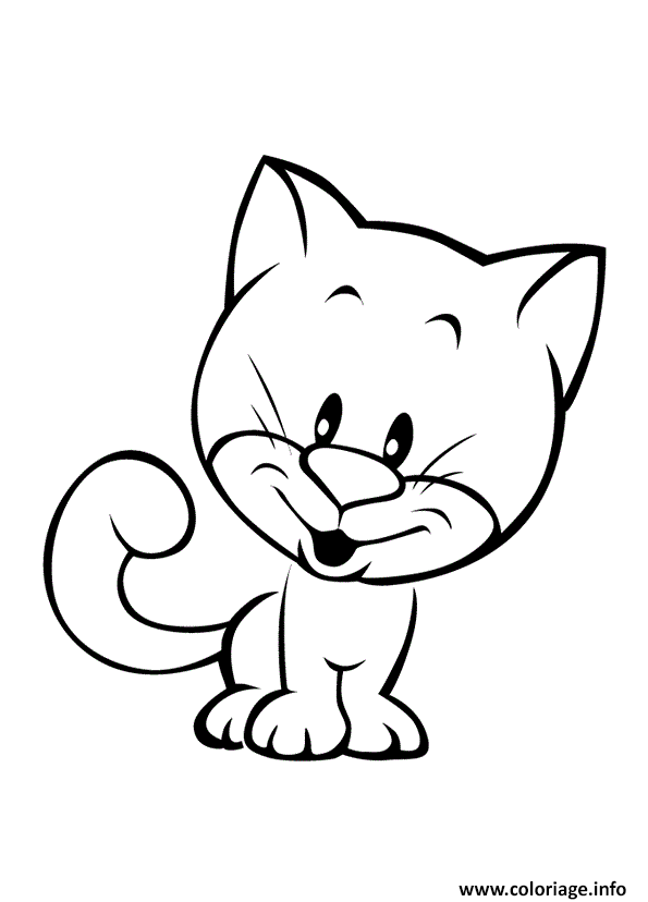 Dessin mignon petit chaton Coloriage Gratuit à Imprimer