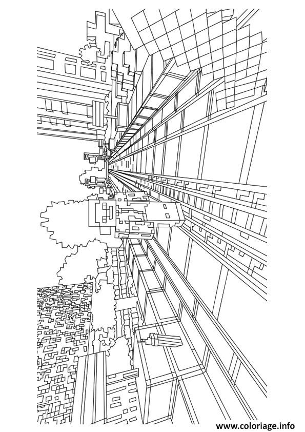 Coloriage Minecraft Minecraft World Dessin à imprimer