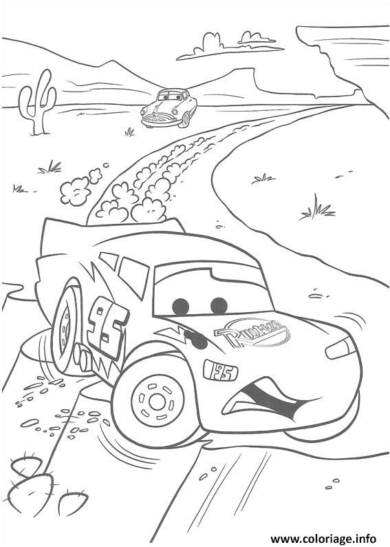 Dessin flash mcqueen cars falaise Coloriage Gratuit à Imprimer