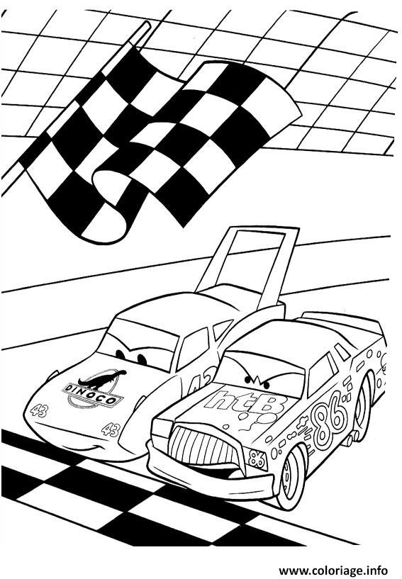 Dessin flash mcqueen depart course Coloriage Gratuit à Imprimer