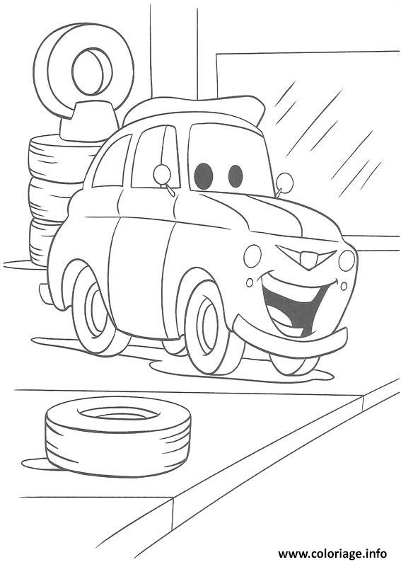 Dessin flash mcqueen un petit sourir Coloriage Gratuit à Imprimer