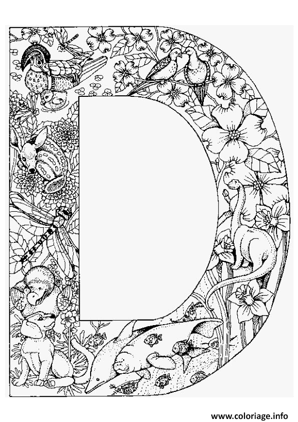 Dessin lettre d alphabet animaux Coloriage Gratuit à Imprimer