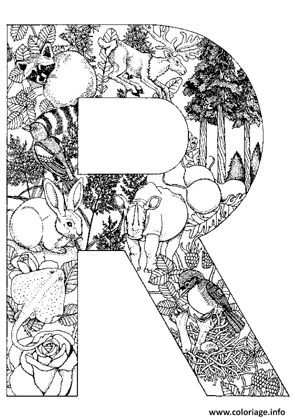 Dessin lettre r alphabet animaux Coloriage Gratuit à Imprimer