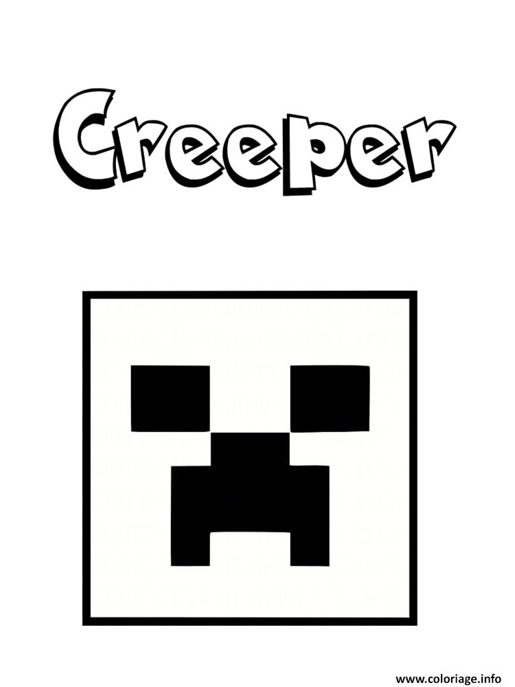 Dessin un creeper Coloriage Gratuit à Imprimer