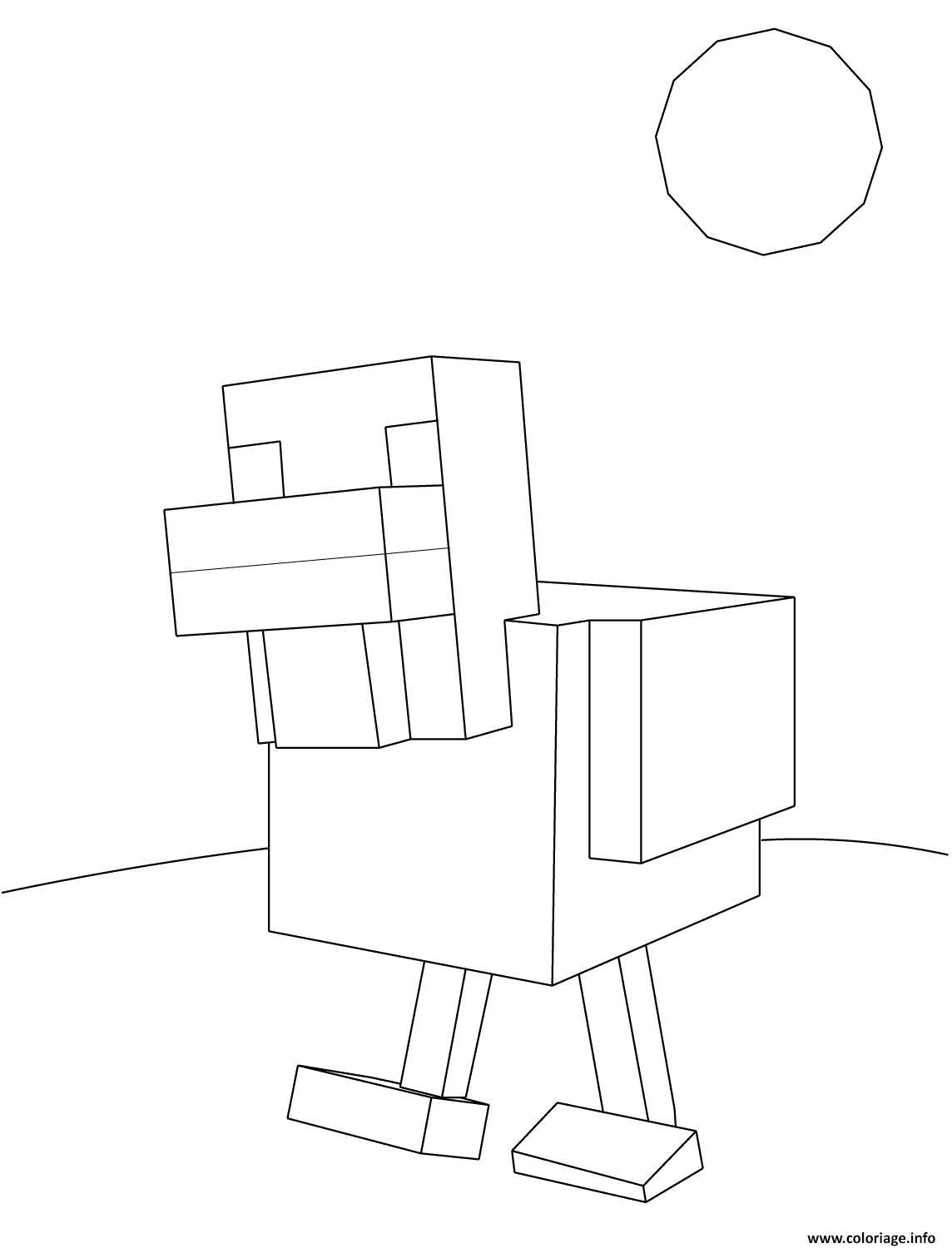 Dessin minecraft poule Coloriage Gratuit à Imprimer