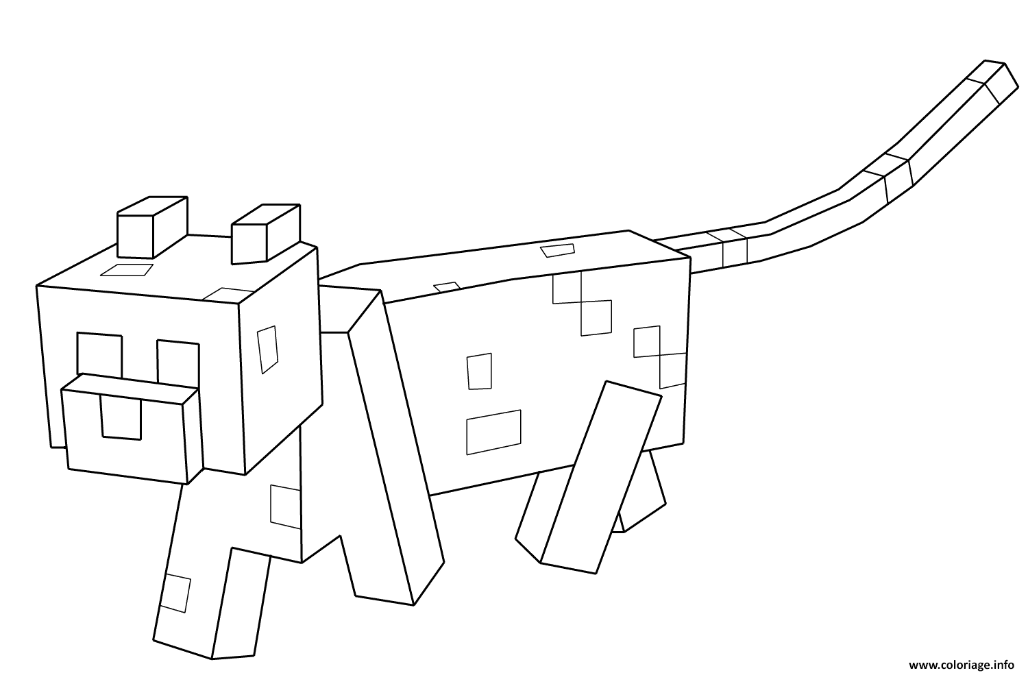 Dessin minecraft chat Coloriage Gratuit à Imprimer