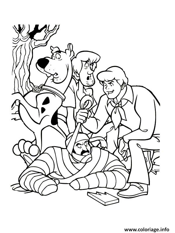 Coloriage Scooby Doo Et Ses Amis Ont Attrape Le Mechant dessin