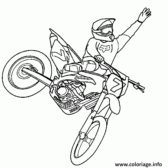 Dessin motocross 3 Coloriage Gratuit à Imprimer