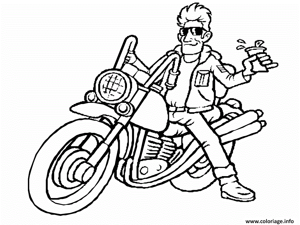 Dessin motocyclette 17 Coloriage Gratuit à Imprimer