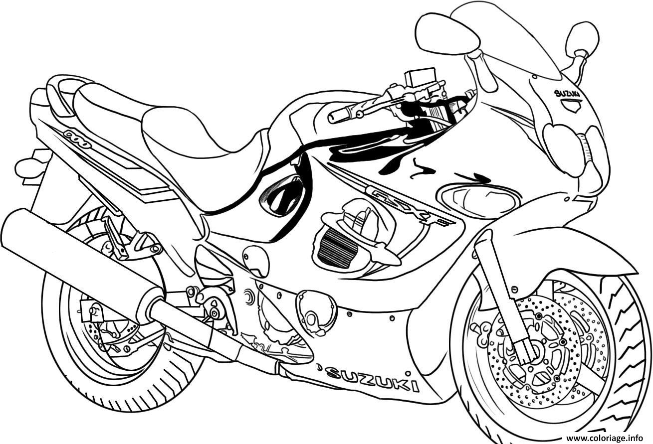 Coloriage Motocyclette 2 Dessin à Imprimer